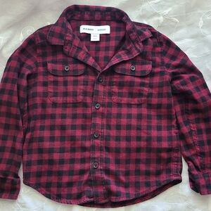 Old Navy Red and Black Button Down Shirt For Boys